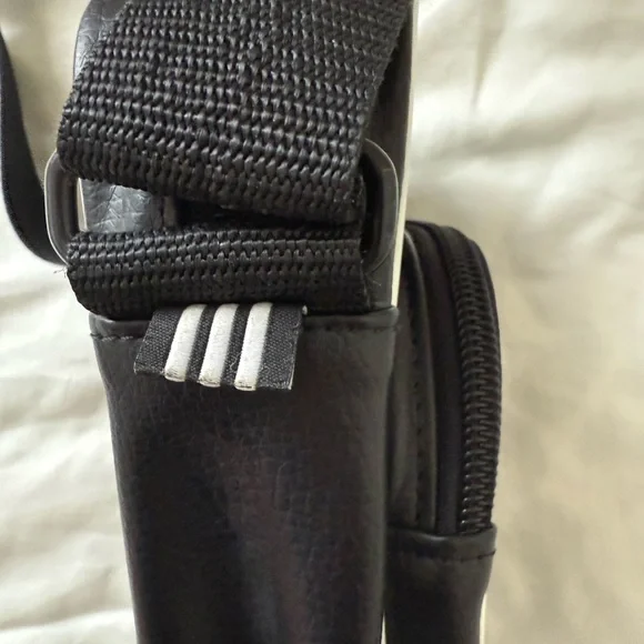 Adidas Vegan Leather Crossbody Bag Black - Picture 3 of 9
